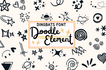 Doodle Element Font for Creative Projects