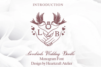 Lovebirds Wedding Doodle Font Design Ideas